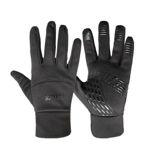 ZAJIWFG Outdoor-Sport-Handschuhe, Winter Plus Velvet Padded Reiten Oder Fahren Rennen Screen-Handschuhe, Alpine Ski-Handschuhe (Schwarz),2# von ZAJIWFG