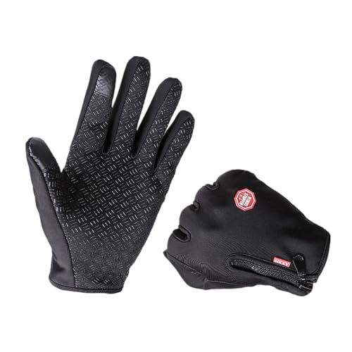 ZAJIWFG Outdoor-Sport-Handschuhe, Winter Touch Screen Anti-Rutsch-Wasserdicht Und Samt Warme Handschuhe, Ski Und Bergsteigen Handschuhe (Schwarz),1# von ZAJIWFG