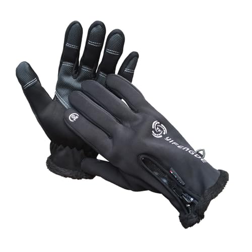 ZAJIWFG Outdoor-Sport-Handschuhe, Wintervoll Fleece Touch Screen Warme Fahrradhandschuhe, Mountain Ski-Handschuhe (Schwarz) von ZAJIWFG
