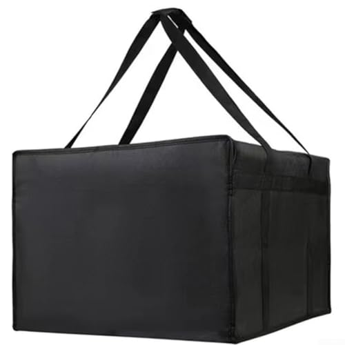 Praktische Pizza-Liefertasche, wasserdicht und fest, schwarz und rot (schwarz 50 x 35,5 cm) von ZAMETTER
