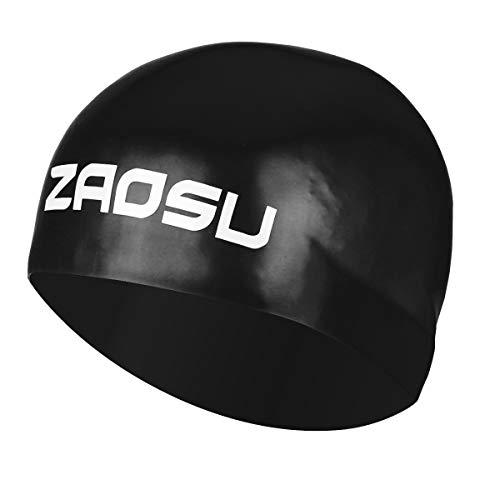 ZAOSU Z-Racing 3D Badekappe | Faltenfreie Racing Cap für Wettkämpfe im Schwimmen, Farbe:schwarz von ZAOSU