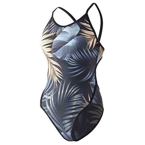 ZAOSU Mädchen Schwimmanzug Golden Leaf | Sport Badeanzug für das Schwimm Training, Größe:140 von ZAOSU