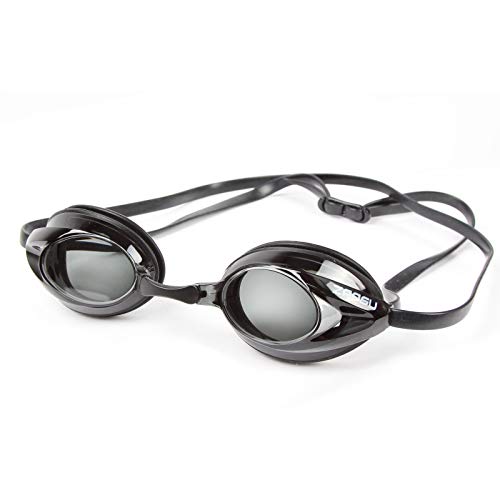 ZAOSU Optische Schwimmbrille mit Sehstärke zur Korrektur von Kurzsichtigkeit | Inklusive Anti-Fog Beschichtung und Aufbewahrungsbox, Sehstärke:-2.0, Farbe:schwarz von ZAOSU