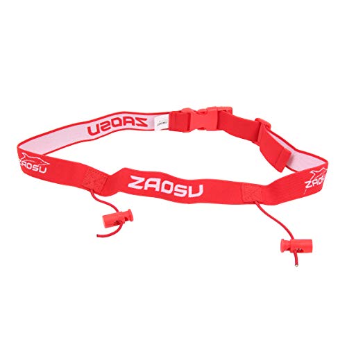 ZAOSU Triathlon Startnummernband für Laufen und Triathlon | Unisex Racenumber Belt, Farbe:rot von ZAOSU