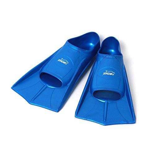 ZAOSU Unisex Training Fins | Kurzflossen für Erwachsene und Kinder fürs Training im Schwimmen, Größe:33/34, Farbe:blau von ZAOSU