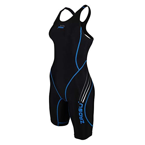 ZAOSU Wettkampf-Schwimmanzug Z-Black - Badeanzug für Mädchen und Damen, Farbe:schwarz/blau, Größe:128 von ZAOSU
