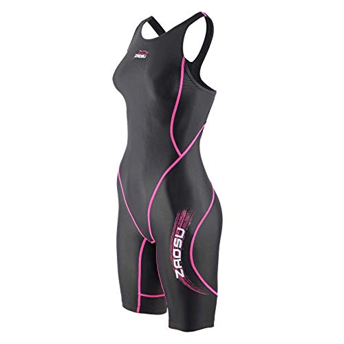 ZAOSU Wettkampf-Schwimmanzug Z-Black VITA - Badeanzug für Mädchen und Damen, Farbe:schwarz/pink, Größe:128 von ZAOSU