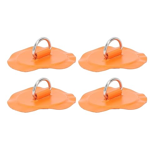 ZAWELIYO 4 Stück D-Ring-Patch, Aufblasbares Gummiboot-D-Ring-Pad, Kajak-D-Ring, Kleines Rundes Pad, Zubehör für Wasserfahrzeugteile (Orange) von ZAWELIYO