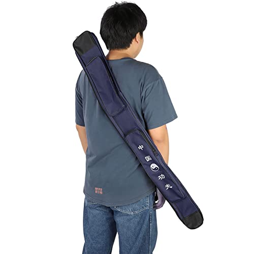 ZAWELIYO Segeltuch-Schwerttasche, Tragbare Kunst-Schwerttasche, Schultertragetasche mit Wasserbecherhalter, Multifunktionale Schwerttasche (Blau) von ZAWELIYO