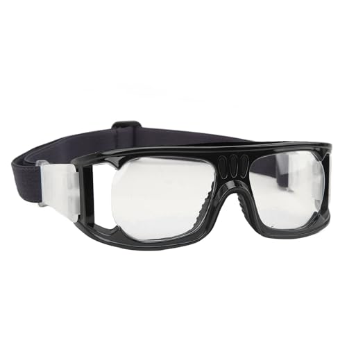 ZAWELIYO Sportbrille, Schlagfeste Schutzbrille für Basketball, Laufen, Radfahren, mit Verstellbarem Band (Schwarz) von ZAWELIYO