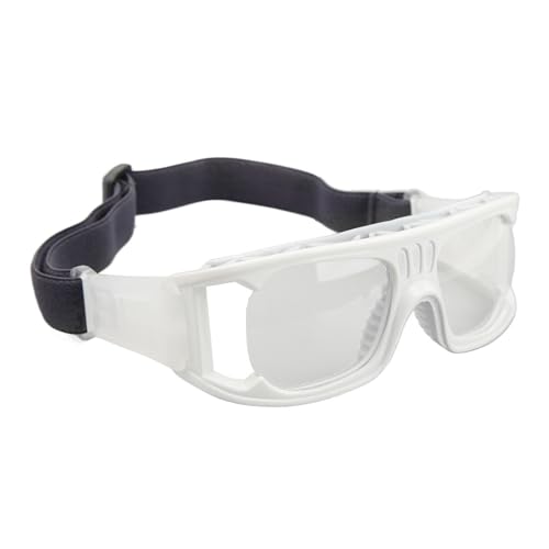 ZAWELIYO Sportbrille, Schlagfeste Schutzbrille für Basketball, Laufen, Radfahren, mit Verstellbarem Band (Weiß) von ZAWELIYO