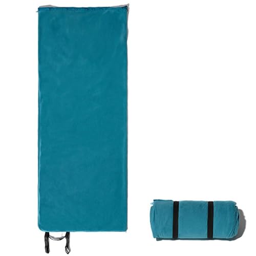 Camping-Schlafsack-Innensack, tragbarer, ultraleichter, Warmer, winddichter, rechteckiger Schlafsack mit Reißverschluss für den Innen- und Außenbereich, die ganze Saison über(Blue) von ZBYXPP