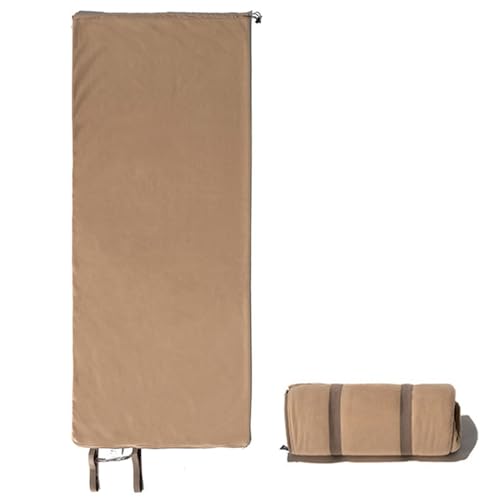Camping-Schlafsack-Innensack, tragbarer, ultraleichter, Warmer, winddichter, rechteckiger Schlafsack mit Reißverschluss für den Innen- und Außenbereich, die ganze Saison über(Brown) von ZBYXPP