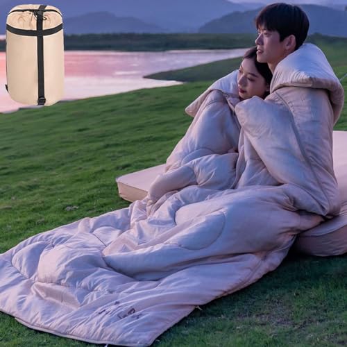 Doppelter ultraleichter Schlafsack, Leichter tragbarer Umschlagschlafsack für 2 Personen mit Kompressionssack für kaltes warmes Wetter(2.2KG) von ZBYXPP
