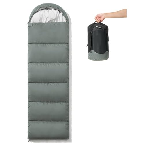 Schlafsack für warmes Wetter, tragbar, leicht, abnehmbar, für Frühling, Sommer, 3 Jahreszeiten, Camping, Wandern, Erwachsene, Teenager(Gray-Left,1.4kg) von ZBYXPP