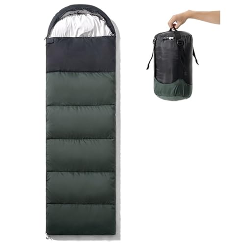 Schlafsack für warmes Wetter, tragbar, leicht, abnehmbar, für Frühling, Sommer, 3 Jahreszeiten, Camping, Wandern, Erwachsene, Teenager(Green-Left,1.4kg) von ZBYXPP