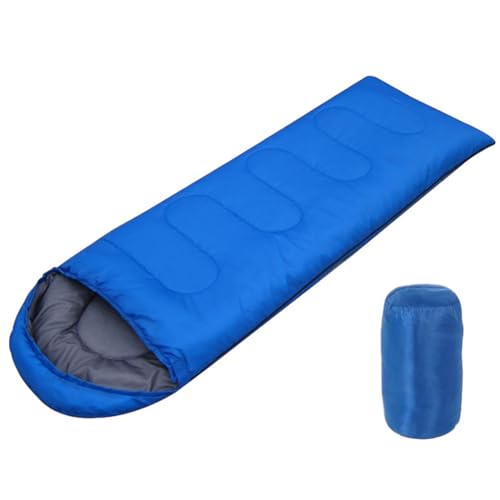 Tragbarer Umschlagschlafsack, 4-Jahreszeiten-Schlafsack, leicht, warm und waschbar, für Erwachsene und Frauen, Wandern, Camping(Blue,0.7kg) von ZBYXPP