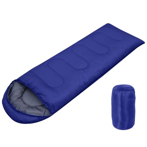 Tragbarer Umschlagschlafsack, 4-Jahreszeiten-Schlafsack, leicht, warm und waschbar, für Erwachsene und Frauen, Wandern, Camping(Dark Blue,0.7kg) von ZBYXPP