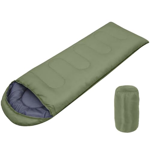 Tragbarer Umschlagschlafsack, 4-Jahreszeiten-Schlafsack, leicht, warm und waschbar, für Erwachsene und Frauen, Wandern, Camping(Green,0.7kg) von ZBYXPP