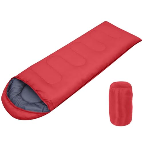 Tragbarer Umschlagschlafsack, 4-Jahreszeiten-Schlafsack, leicht, warm und waschbar, für Erwachsene und Frauen, Wandern, Camping(Red,0.7kg) von ZBYXPP