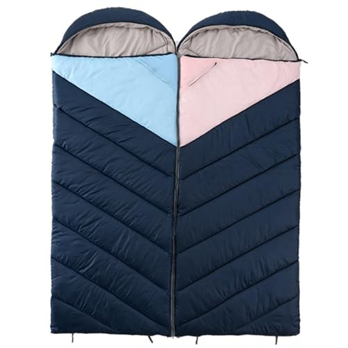 Tragbarer Umschlagschlafsack, Winterschlafsack für Erwachsene mit Kompressionssack für Rucksackreisen und Wandern(Blue,2.5kg) von ZBYXPP