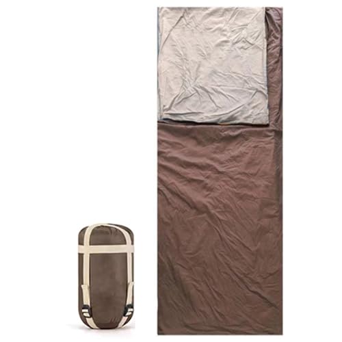 Ultraleichter Schlafsack, Umschlag, leicht, tragbar, Komfort mit Kompressionssack, Lange Campingdecke mit durchgehendem Reißverschluss(Brown,190cm) von ZBYXPP