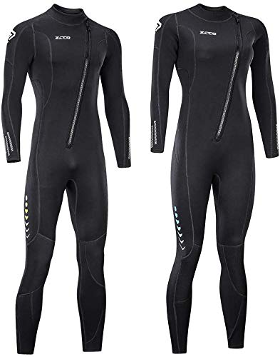 Ultra-Stretch-Neoprenanzug, 3 mm, Frontreißverschluss, Ganzkörper-Tauchanzug, Einteilig, für Männer und Frauen, Schnorcheln, Tauchen, Schwimmen, Surfen (Frauen, XL) von ZCCO