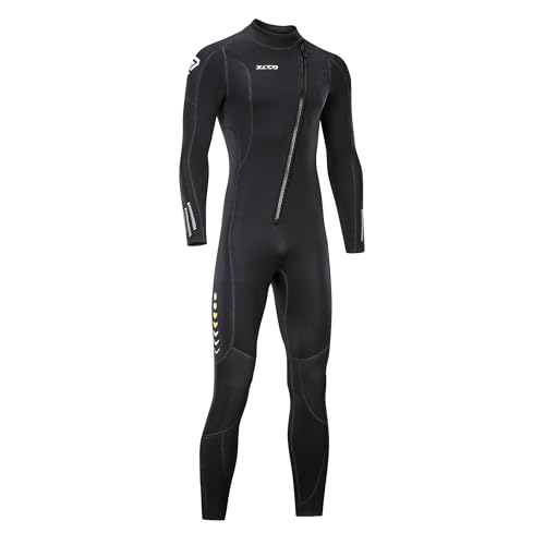 Ultra-Stretch-Neoprenanzug, 3 mm, Frontreißverschluss, Ganzkörper-Tauchanzug, Einteilig, für Männer und Frauen, Schnorcheln, Tauchen, Schwimmen, Surfen (Herren, XL) von ZCCO