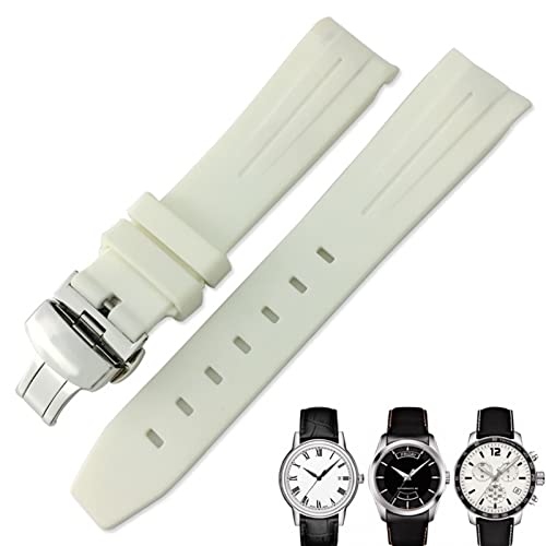 ZCCZJS 19 mm 20 mm gebogenes Ende Gummi -Uhrband für 1853 LELOCLE PRC200 Submariner Hamilton WASGERFORTIERT von ZCCZJS
