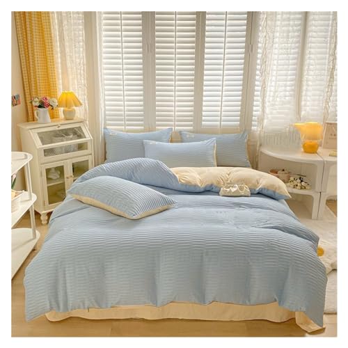 ZCCZJS Bett, Reversible Bettwäsche -Set Soft Double Bobet -Abdeckung mit Blättern bequemes atmungsaktives Bettwäsche -Set von ZCCZJS