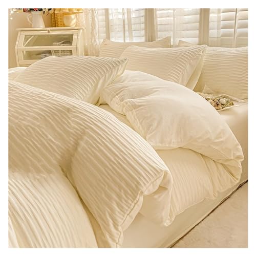 ZCCZJS Bett, Reversible Bettwäsche -Set Soft Double Bobet -Abdeckung mit Blättern bequemes atmungsaktives Bettwäsche -Set von ZCCZJS
