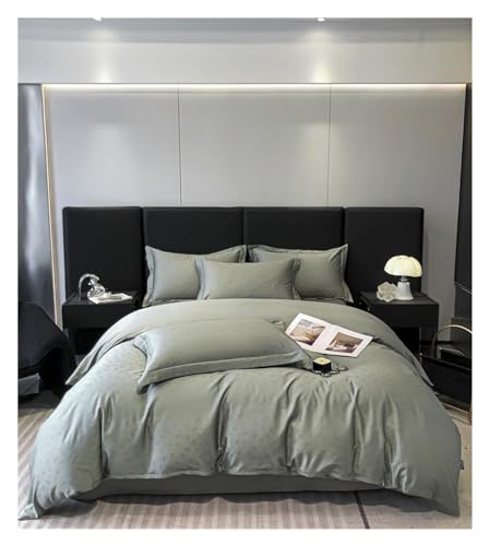 ZCCZJS Bett, tief blau grau abstrakt 100% ägyptischer Baumwolle Jacquard Bedlinsen Königin Kingsize -Set Set Setted Sheet Bettbedeckung Bettwäsche von ZCCZJS