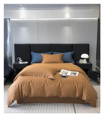 ZCCZJS Bett, tief blau grau abstrakt 100% ägyptischer Baumwolle Jacquard Bedlinsen Königin Kingsize -Set Set Setted Sheet Bettbedeckung Bettwäsche von ZCCZJS