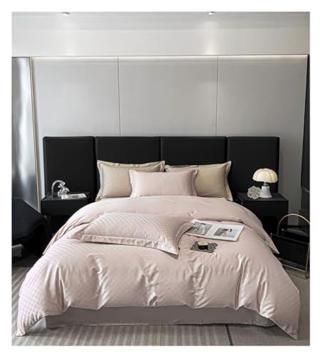 ZCCZJS Bett, tief blau grau abstrakt 100% ägyptischer Baumwolle Jacquard Bedlinsen Königin Kingsize -Set Set Setted Sheet Bettbedeckung Bettwäsche von ZCCZJS