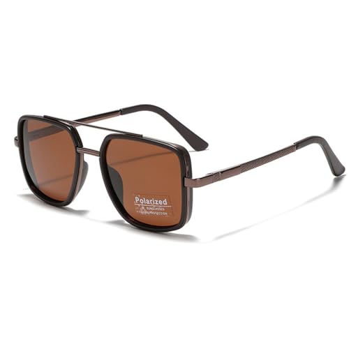 ZCCZJS Big Frame Sonnenbrille polarisierte Frauen Halbmetall Sonnenbrille für Männer uv400 grünbraun von ZCCZJS