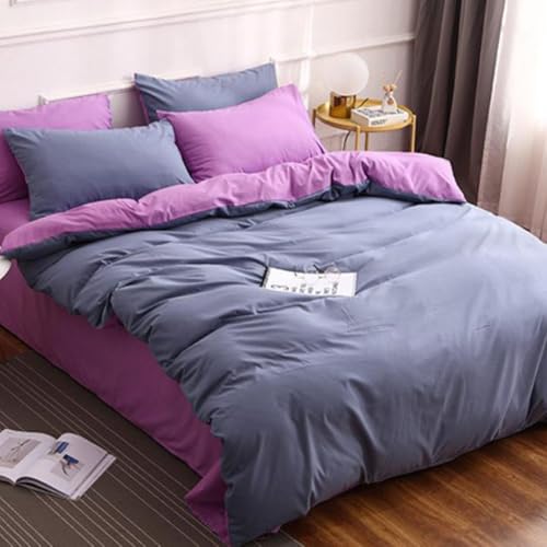 ZCCZJS Feste Farbverkehrsblock -Quilt -Abdeckungsbedeckung mit monochromem Kissenbezug - 4 -Stück Gewaschene Baumwollbettblätter Komfort Set von ZCCZJS