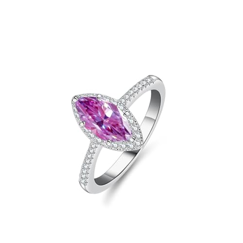 ZCCZJS Mädchenprodukte schillern 1 Moissanit Ringe für Frauen Marquise Cut D Farbe S925 Sterling Silber Lab von ZCCZJS