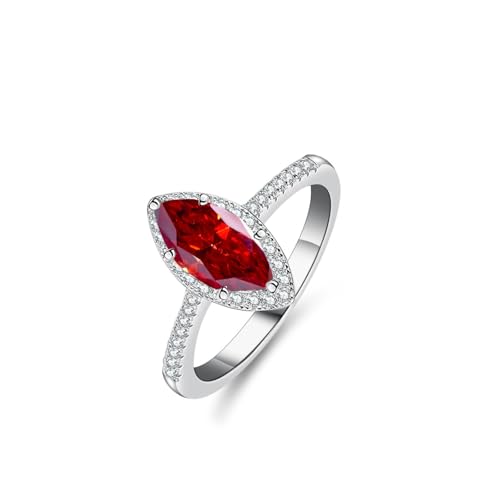ZCCZJS Mädchenprodukte schillern 1 Moissanit Ringe für Frauen Marquise Cut D Farbe S925 Sterling Silber Lab von ZCCZJS