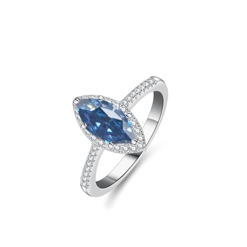 ZCCZJS Mädchenprodukte schillern 1 Moissanit Ringe für Frauen Marquise Cut D Farbe S925 Sterling Silber Lab von ZCCZJS