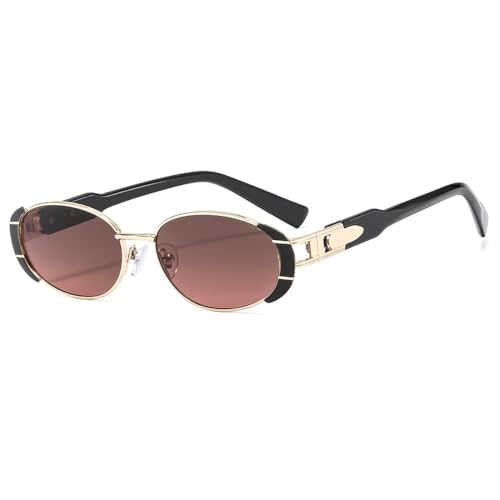 ZCCZJS Punk Sonnenbrille dekorative Sonnenbrille Retro Oval Frame Gläsern Straßenschatten UV400 ZCCZJS Punk Sonnenbrille dekorative Sonnenbrille Retro Oval Frame Gläsern Straßenschatten UV400 von ZCCZJS