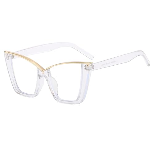 ZCCZJS Übergroße Brille Frauen Vintage Blocking Brillen Brillen mit Brillen von ZCCZJS