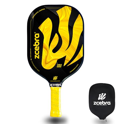 ZCEBRA Pickleball Paddle Schläger Graphit – Leichter Carbonfaser-Schläger aus Strukturiertem Polypropylen – Set Neoprenhülle Paddle von ZCEBRA