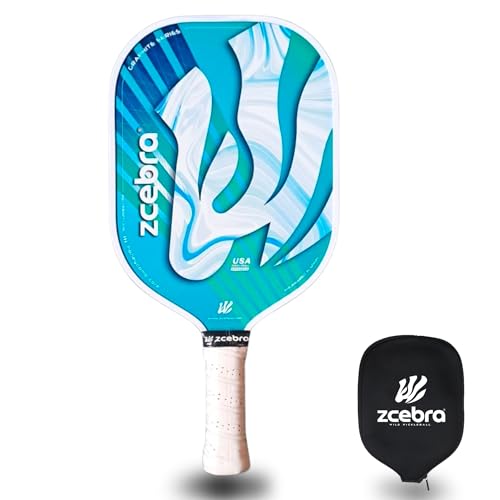 ZCEBRA Pickleball Schläger aus Carbon, leichter Schläger aus Kohlefaser, Wabenkern, Polypropylen, Graphit, Neoprenhülle, Sky Edition von ZCEBRA