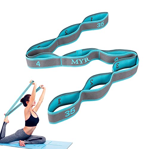 ZDNT Yoga Stretch Gurt Yogagurt mit 9 Schlaufen Dehnungsband Multifunktionaler Fitnessbänder Yoga Stretching Band Hochelastischer Gymnastikband für Trainingsband Fitnessband,Tanztraining,Gymnastik von ZDNT