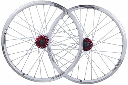 ZECHAO 20In Foldable Bike Wheelset,406 BMX. Rand LEBENSLAUF Brake Disc Brake Quick Release 32H Hub for 7/8/9/10 Speed Cassette Flywheel 1730g (Color : White, Size : 406) von ZECHAO