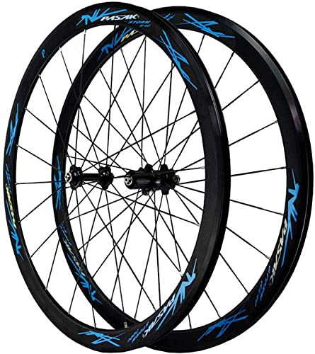 ZECHAO 700C Rading Bike Wheelset, erste 2 nach 4 Palin LEBENSLAUF Bremsschnelle Freisetzung Ultra Light Rim for 7/8/9/10/11/12 Speed ​​Schwungrad (Color : Blue, Size : 700c) von ZECHAO