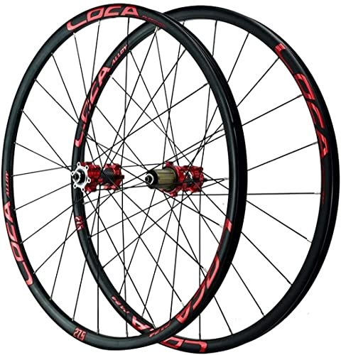 ZECHAO Mountain Bike-Räder 26/27,5 / 29in, Aluminiumlegierung Rim 24h Naben-Scheiben-Bremsradsatz Schnellspanner Fahrradräder Fit 7-12 Geschwindigkeitskassette (Color : Red, Size : 26 inch) von ZECHAO