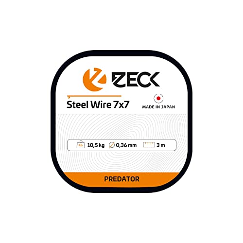 Zeck Angeln Raubfischvorfach Stahlvorfach Meterware - 7x7 Steel Wire 10,5kg 3m von ZECK