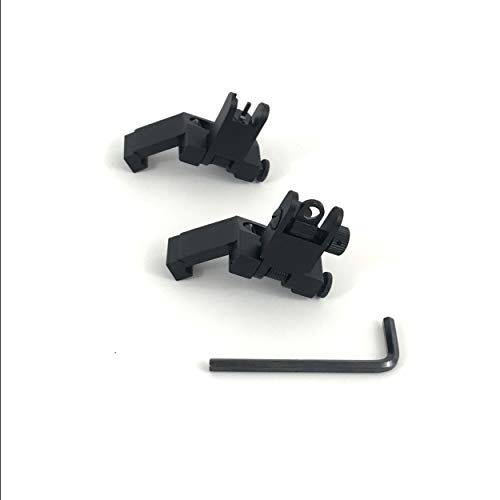 ZEITWISE Tactical AR 15 Rail Mount - Black 45 Degree Picatinny Rail Mounted Backup Iron Sights Front and Rear Flip Up 45 Degree Sights von ZEITWISE