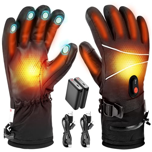 Touchscreen Beheizte Handschuhe Unisex Wiederaufladbare Batteriebetriebene Elektrische Heizhandschuhe für Winter Outdoor Snowboarding Wandern von ZEMBSOYA
